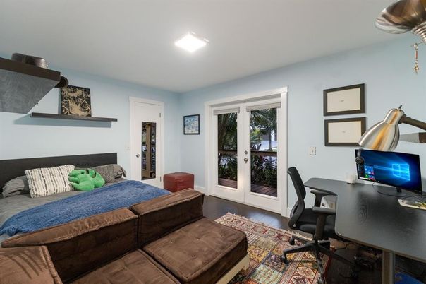 Bedroom, Home Office, Interior, Recessed Lighting, Wood Texture Flooring