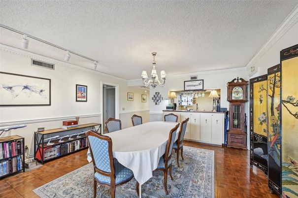 Chandelier, Dining room, Interior, Wood Texture Flooring