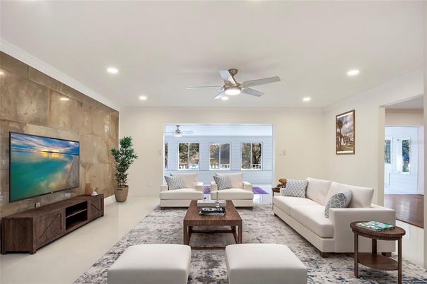 Interior, Living room, Recessed Lighting