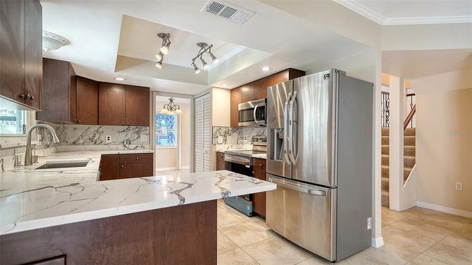 Interior, Kitchen, Recessed Lighting, Stainless Steel Appliances
