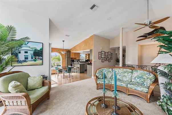 Dining room, Interior, Kitchen, Living room, Pendant Lights, Stainless Steel Appliances, Wood Texture Flooring