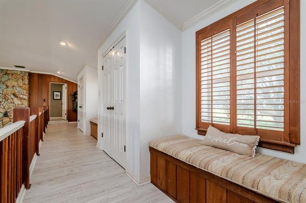 Interior, Recessed Lighting, Stone Walls, Wood Texture Flooring
