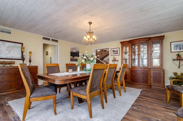 Chandelier, Dining room, Interior, Wood Texture Flooring