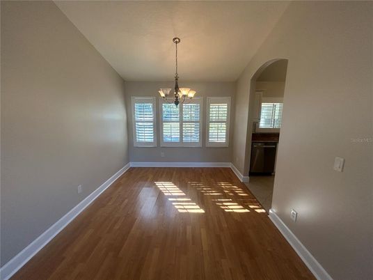Chandelier, Empty room, Interior, Wood Texture Flooring