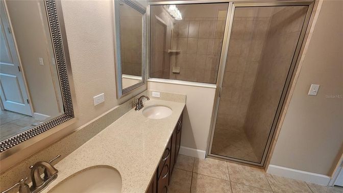 Bathroom, Dual Sink Vanities, Glass Shower, Interior