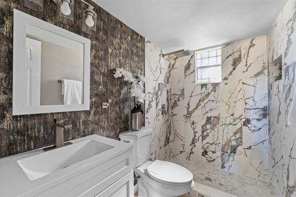 Bathroom, Interior, Marble Walls