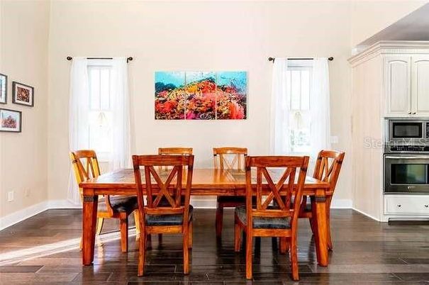 Dining room, Interior, Wood Texture Flooring