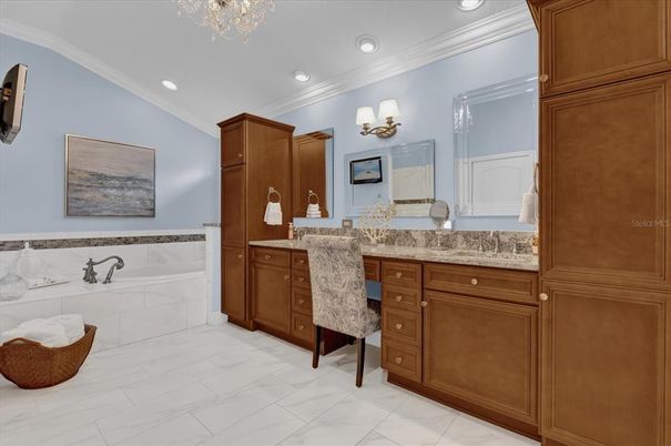 Bathroom, Interior, Marble, Recessed Lighting