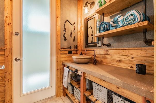 Bathroom, Interior, Wooden Walls
