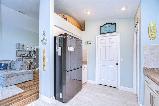 Interior, Kitchen, Recessed Lighting, Wood Texture Flooring