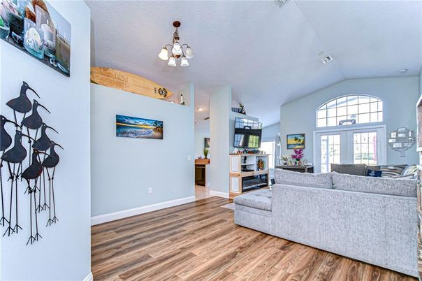 Chandelier, Interior, Living room, Recessed Lighting, Wood Texture Flooring