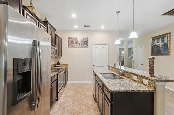 Interior, Kitchen, Pendant Lights, Recessed Lighting, Stainless Steel Appliances