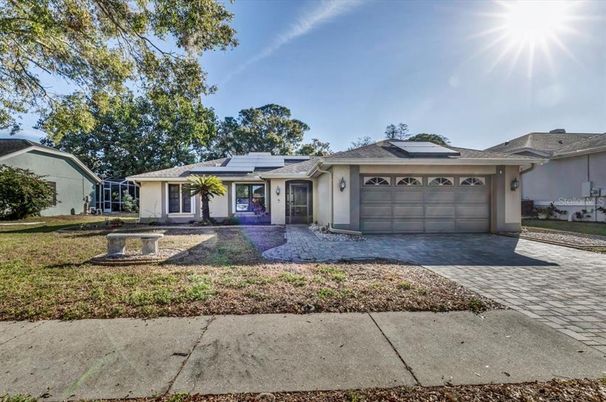 Attached, Backyard, Exterior, Facade, Solar Panels, Ranch