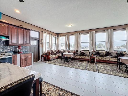 Dining room, Interior, Kitchen, Living room, Recessed Lighting