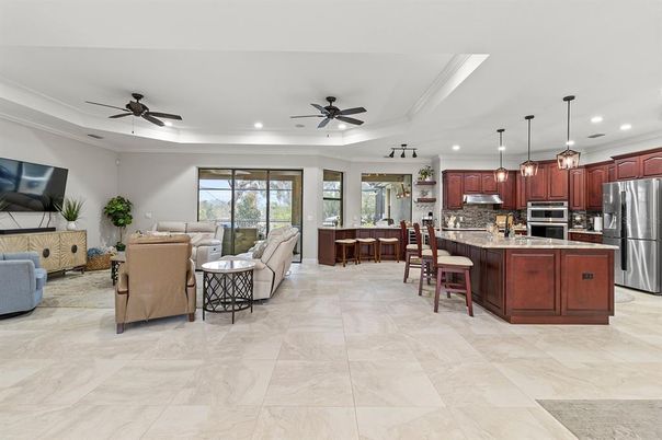 Interior, Kitchen, Living room, Pendant Lights, Recessed Lighting, Stainless Steel Appliances