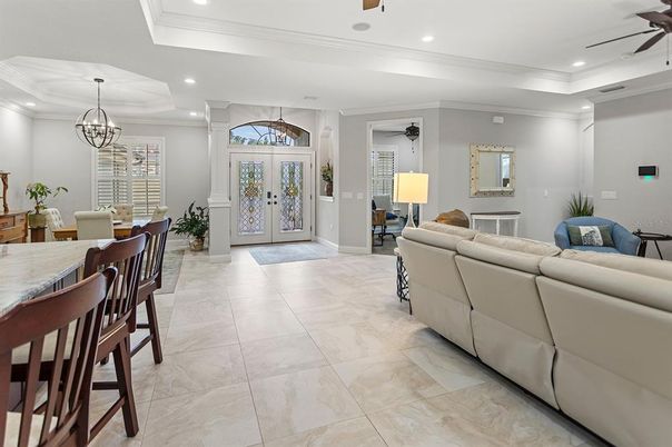Chandelier, Dining room, Interior, Living room, Recessed Lighting