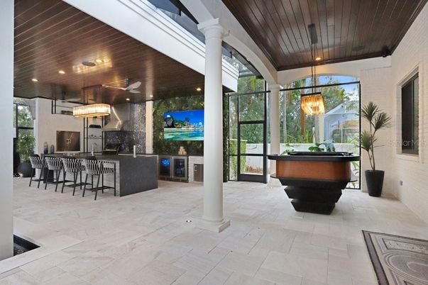 Interior, Kitchen, Pendant Lights, Recessed Lighting, Wooden Ceilings