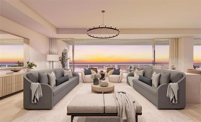 Interior, Living room, Pendant Lights, Water, Wood Texture Flooring