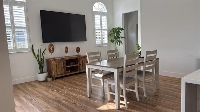 Dining room, Interior, Wood Texture Flooring