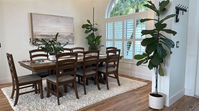 Dining room, Interior, Wood Texture Flooring