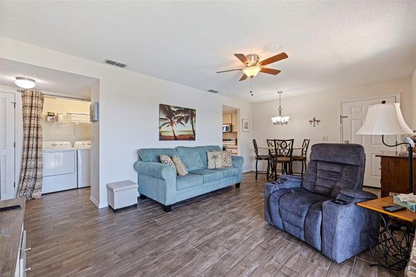 Chandelier, Dining room, Interior, Living room, Washer, Wood Texture Flooring