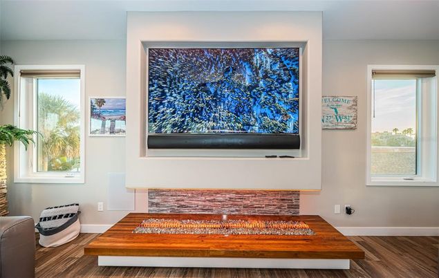 Fireplace, Interior, Wood Texture Flooring