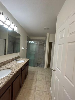 Bathroom, Dual Sink Vanities, Glass Shower, Interior