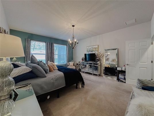 Bedroom, Chandelier, Interior