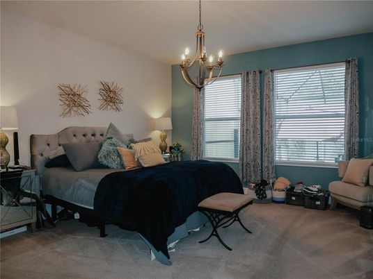 Bedroom, Chandelier, Interior