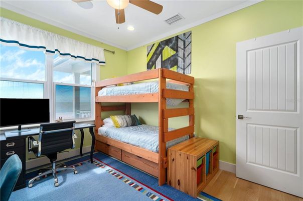 Bedroom, Home Office, Interior, Recessed Lighting, Wood Texture Flooring