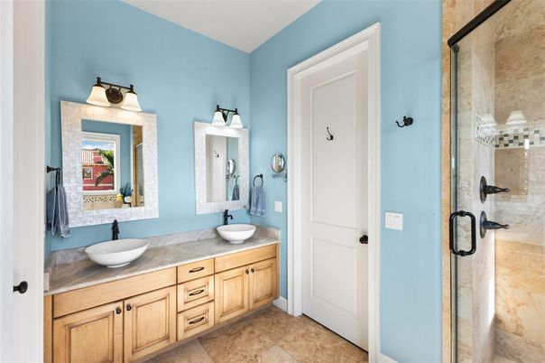 Bathroom, Dual Sink Vanities, Glass Shower, Interior