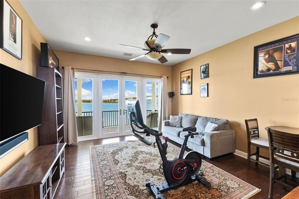 Fitness Equipment, Interior, Recessed Lighting, Water, Wood Texture Flooring