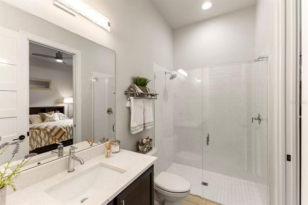 Bathroom, Bedroom, Glass Shower, Interior, Recessed Lighting
