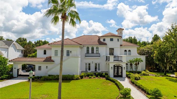 Attached, Backyard, Exterior, Facade, Mediterranean