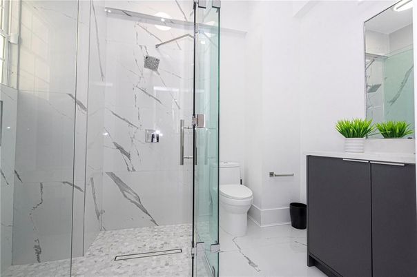 Bathroom, Glass Shower, Interior, Marble, Marble Walls