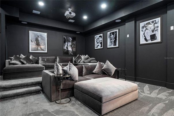 Interior, Projection Screen, Recessed Lighting, Theatre Room