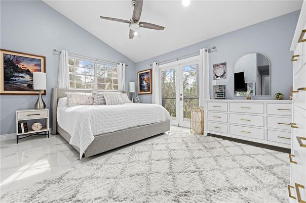 Bedroom, Interior, Marble, Recessed Lighting