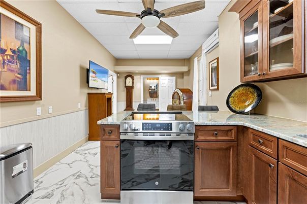 Interior, Kitchen, Marble, Stainless Steel Appliances