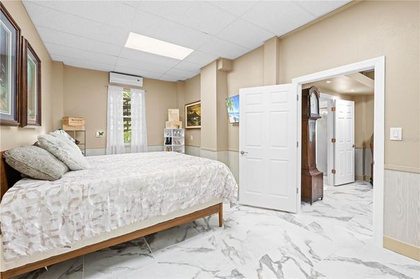 Bedroom, Interior, Marble, Recessed Lighting