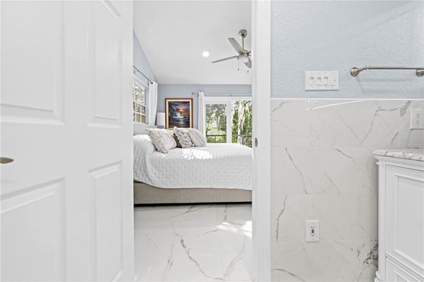 Bedroom, Interior, Marble, Marble Walls, Recessed Lighting