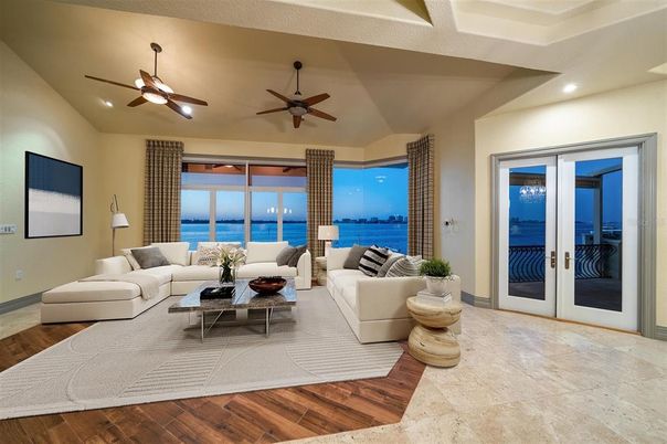 Interior, Living room, Recessed Lighting, Water, Wood Texture Flooring