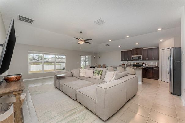 Dining room, Interior, Kitchen, Living room, Recessed Lighting, Stainless Steel Appliances