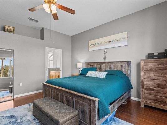 Bedroom, Interior, Wood Texture Flooring