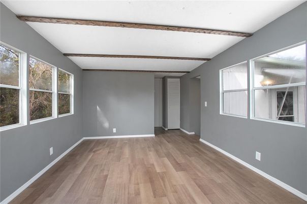 Empty room, Interior, Wooden Beams, Wood Texture Flooring