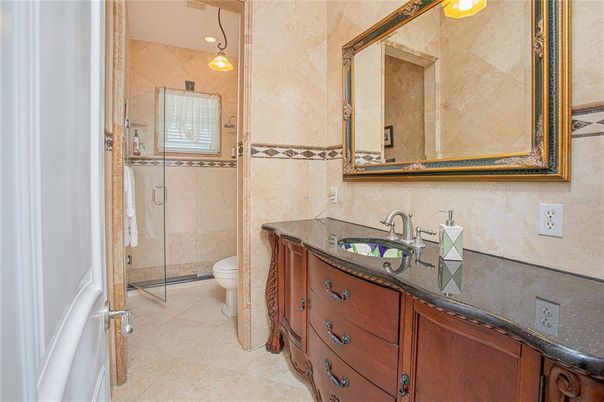 Bathroom, Glass Shower, Interior, Pendant Lights, Recessed Lighting