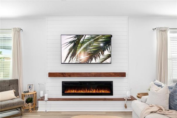 Fireplace, Interior, Wood Texture Flooring