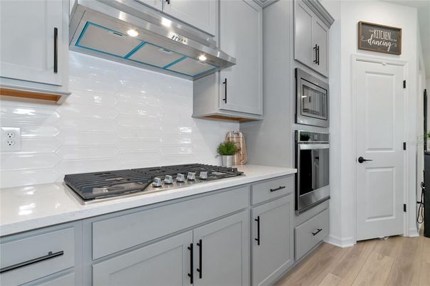 Interior, Kitchen, Stainless Steel Appliances, Wood Texture Flooring