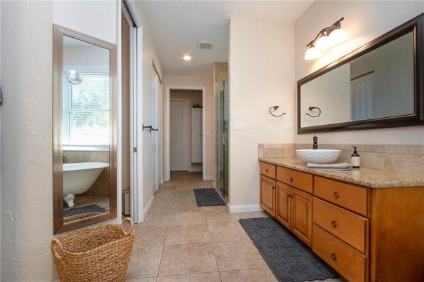 Bathroom, Dual Sink Vanities, Free Standing Baths, Interior, Recessed Lighting