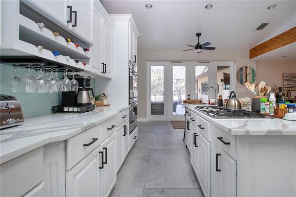Interior, Kitchen, Recessed Lighting, Wooden Beams