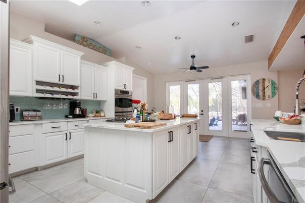 Interior, Kitchen, Recessed Lighting, Wooden Beams